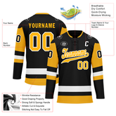 Custom Black Yellow Personalized Hockey Jersey HCKJ01-D0a7009